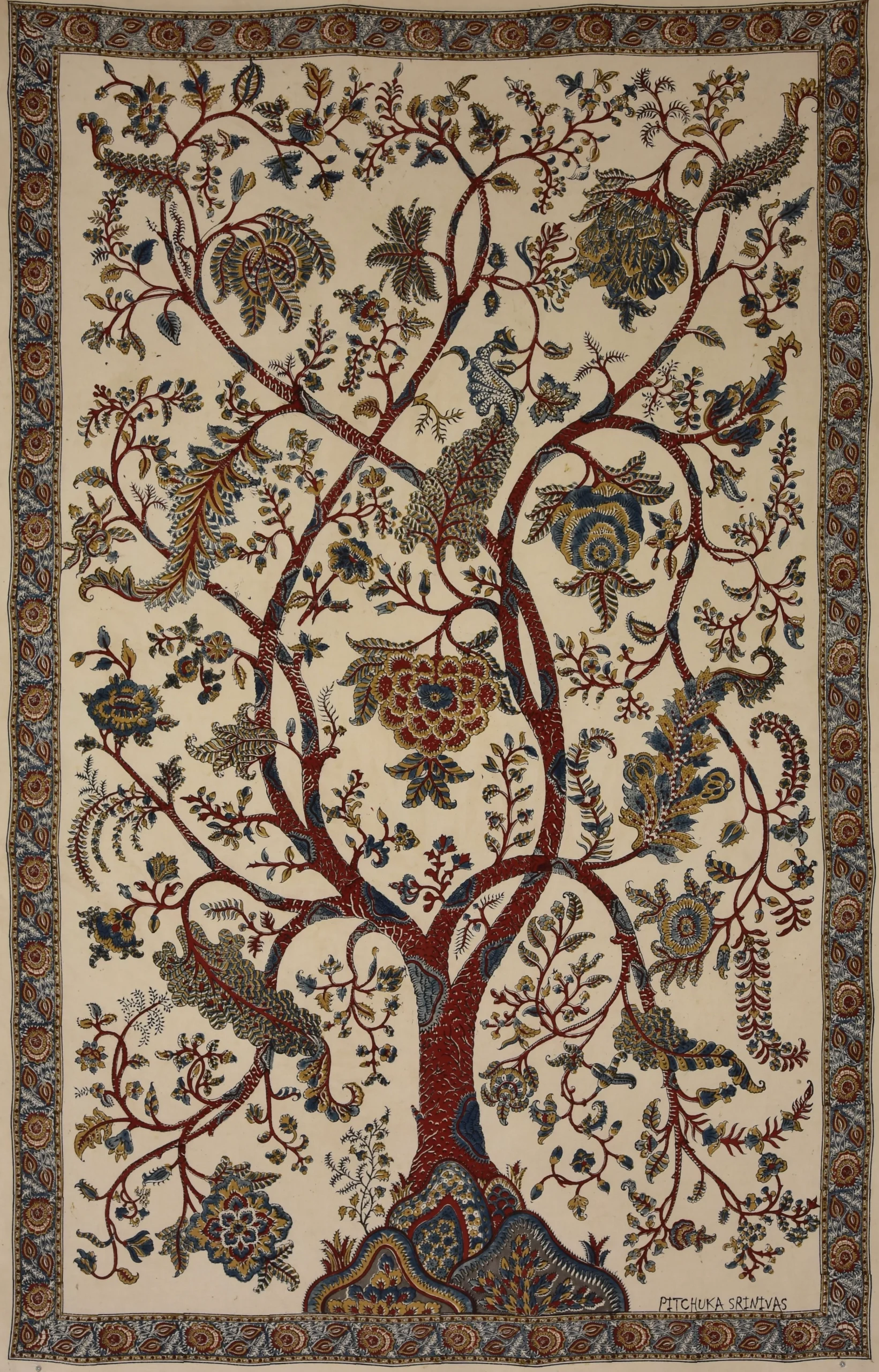 tree of life. hand block printed by pitchuka srinivas using 223 wooden blocks. photo credit vipindas
